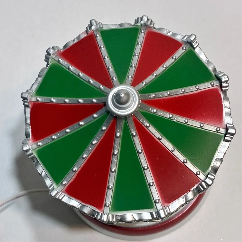 PAC Christmas Carousel Red Green Silver Santa Reindeer Musical Animated Works